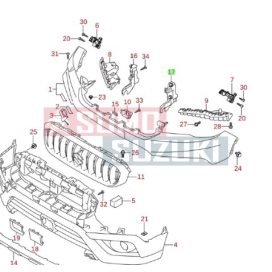   Suzuki S-Cross első felső lökhárító tartó belső bal oldali 2016-tól (GYÁRI)  71782-64R00