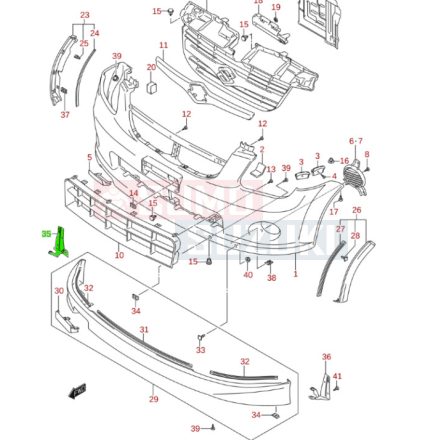 Suzuki Ignis első lökhárító spoiler tartó jobb első 71795-86G00-5PK