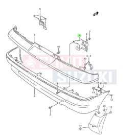   Suzuki Swift 1992-1996 hátsó lökhárító tartó jobb 71822-60B00