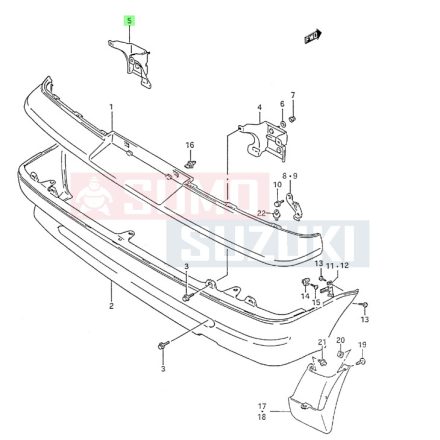 Suzuki Swift 1992-1996 hátsó lökhárító tartó bal 71827-60B00