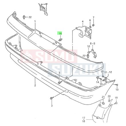 Suzuki Swift 1992-2004 hátsó lökhárító patent 71854-60B00