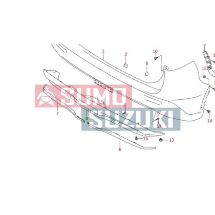 Suzuki Vitara hátsó lökhárító alsó burkolat 2018-tól 71871-86R00-0BK
