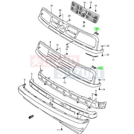 Suzuki Vitara SE416 hűtődíszrács patent 72115-60A00