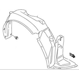   Suzuki Swift 2005-2010 Front Fender Lining RH Original Suzuki 72321-63J20