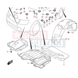 Suzuki Grand Vitara motor burkolat alsó 72380-65J00