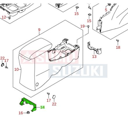 Suzuki Vitara , S-Cross középső kartámasz tartó lemez 75872-61M00