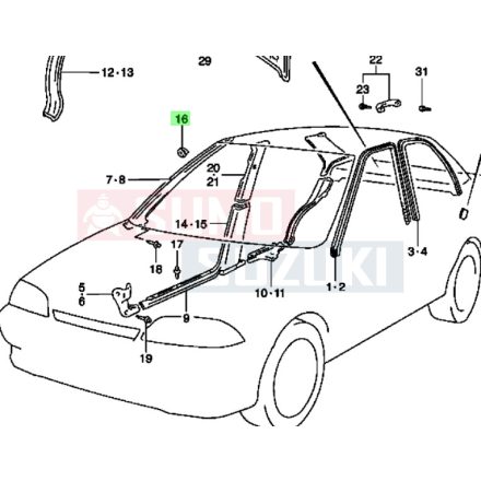 Suzuki Swift 1992-2004 patent első szélvédő 76142-60B01