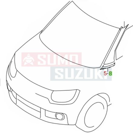 Suzuki Ignis 2017-től A oszlop burkolat alsó bal 77181-62R00
