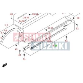 Suzuki S-Cross küszöb borítás bal 77240-61M00-5PK-E