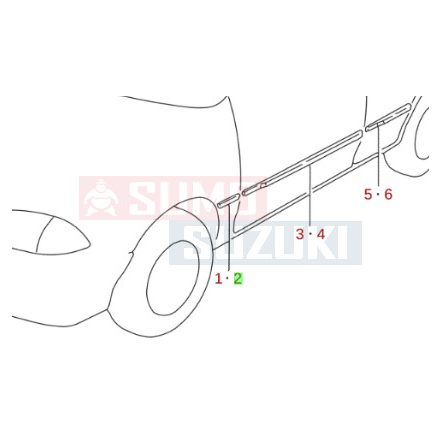 Suzuki Swift bal első díszléc gyári 77520-80E10-5PK