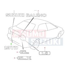 Suzuki Baleno felirat 1,9 TD 77832-65G00-0PG
