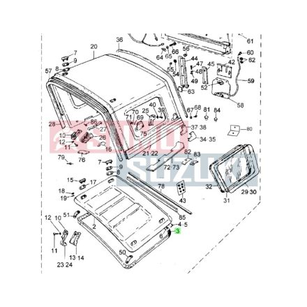 Suzuki Samurai fülke tető tömítés GYÁRI 78339-00001