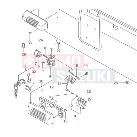 Suzuki Vitara SE416 csomagtér ajtó zár 82530-60A10