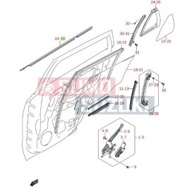   Suzuki S-Cross vízlehúzú, bal hátsó fekete 83841-61M01-E