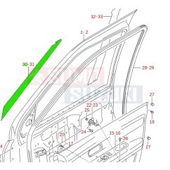   Suzuki Swift 2005-2010 ajtó fólia a oszlopnál jobb 83921-63J00-0CE