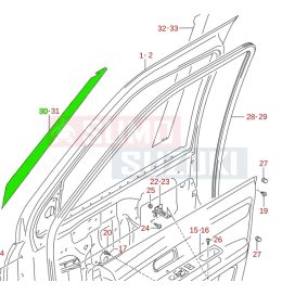   Suzuki Swift 2005-2010 ajtó fólia a oszlopnál jobb 83921-63J00-0CE