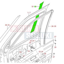   Suzuki Swift 2005-2010 ajtó fólia B oszlopnál bal 83924-63J00-0CE