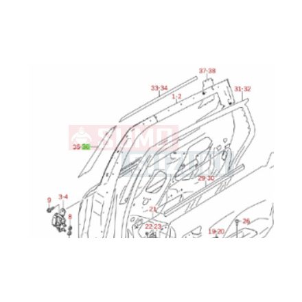 Suzuki Baleno 2016-> bal hátsó ajtó első fólia 83928M68P00-0CB