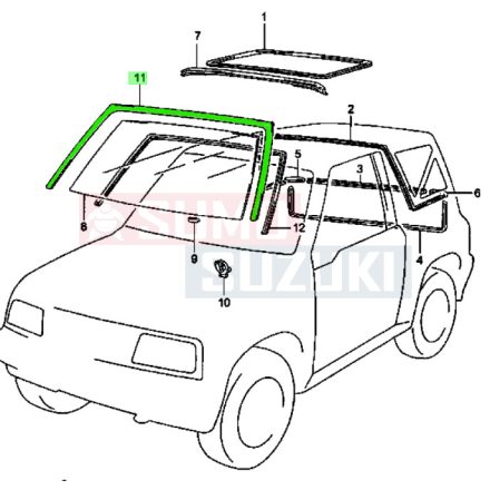 Suzuki Vitara SE416 SE420 Santana tömítőgumi első szélvédő 84611-86C00-5PK