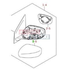 Suzuki Celerio visszapillantó borítás jobb 84718-84M00