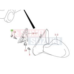   Suzuki Alto 2002-2006 kupak visszapillantó tükör burkolat 84776M70F50
