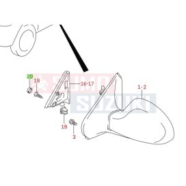   Suzuki Alto 2002-2006 kupak visszapillantó tükör burkolat 84776M70F50