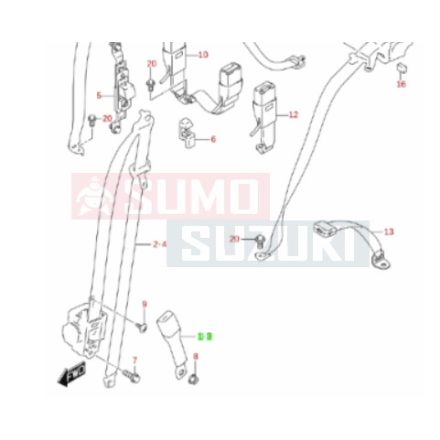 Suzuki Vitara biztonsági öv csatlakozó 84910-54P00