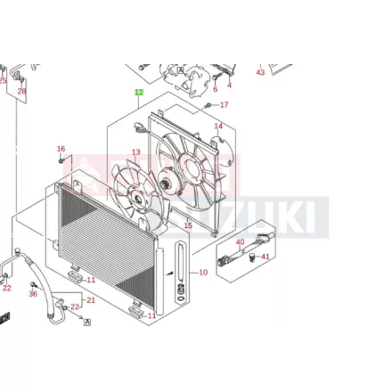 Suzuki SX4 légkondi ventillátor + motor + keret 95360-79J20
